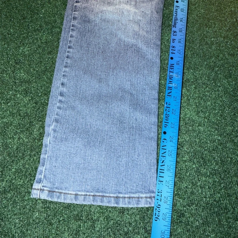 Wrangler Slim Straight Jeans Men's Size 36x30 Light Wash Blue Jeans Minor Flaw